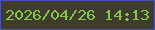 文字の大きさ：5、枠の色：4751ba、背景の色：3f3b2d、文字の色：84c846 無料ブログパーツのブログ時計