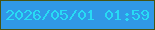 文字の大きさ：1、枠の色：475413、背景の色：3098e7、文字の色：28dbf4 無料ブログパーツのブログ時計