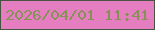 文字の大きさ：4、枠の色：475441、背景の色：e47ec1、文字の色：859156 無料ブログパーツのブログ時計