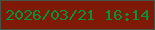 文字の大きさ：1、枠の色：475446、背景の色：7f1a08、文字の色：07913a 無料ブログパーツのブログ時計