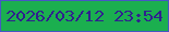 文字の大きさ：5、枠の色：4756c4、背景の色：1baf4f、文字の色：2f208e 無料ブログパーツのブログ時計