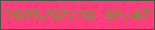 文字の大きさ：2、枠の色：475749、背景の色：fc3f7c、文字の色：60a02f 無料ブログパーツのブログ時計