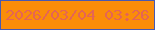 文字の大きさ：1、枠の色：4759b2、背景の色：fa8d09、文字の色：e56554 無料ブログパーツのブログ時計