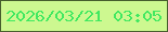 文字の大きさ：4、枠の色：475e2d、背景の色：cdf890、文字の色：41e860 無料ブログパーツのブログ時計