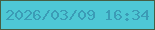 文字の大きさ：5、枠の色：475e42、背景の色：4ec8d5、文字の色：3b9cb6 無料ブログパーツのブログ時計