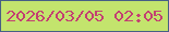 文字の大きさ：5、枠の色：475f86、背景の色：c3e46d、文字の色：c33f72 無料ブログパーツのブログ時計