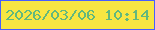 文字の大きさ：1、枠の色：475fff、背景の色：f8e642、文字の色：62b87d 無料ブログパーツのブログ時計