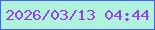 文字の大きさ：2、枠の色：4760f1、背景の色：b0f3dc、文字の色：9b3fe8 無料ブログパーツのブログ時計