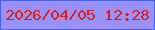 文字の大きさ：1、枠の色：4761eb、背景の色：9a90f9、文字の色：e21c0f 無料ブログパーツのブログ時計