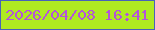 文字の大きさ：2、枠の色：4763b9、背景の色：afea21、文字の色：b454da 無料ブログパーツのブログ時計