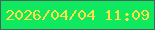 文字の大きさ：1、枠の色：47645a、背景の色：0fe95f、文字の色：fee046 無料ブログパーツのブログ時計