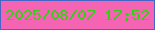 文字の大きさ：2、枠の色：4765c7、背景の色：f464b3、文字の色：2ed212 無料ブログパーツのブログ時計