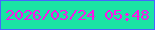 文字の大きさ：1、枠の色：4765ff、背景の色：1be4a4、文字の色：fb15e7 無料ブログパーツのブログ時計