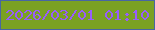 文字の大きさ：3、枠の色：4766a3、背景の色：7aa123、文字の色：985dfc 無料ブログパーツのブログ時計