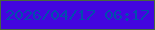 文字の大きさ：4、枠の色：47673e、背景の色：4305df、文字の色：014ead 無料ブログパーツのブログ時計