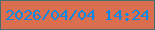文字の大きさ：2、枠の色：476c6c、背景の色：d96f4e、文字の色：0b88e6 無料ブログパーツのブログ時計