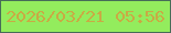 文字の大きさ：2、枠の色：476d58、背景の色：93ec5d、文字の色：c9aa44 無料ブログパーツのブログ時計