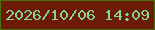 文字の大きさ：2、枠の色：476f0d、背景の色：6c1b06、文字の色：85d39b 無料ブログパーツのブログ時計