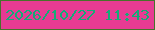 文字の大きさ：4、枠の色：47722b、背景の色：e73b93、文字の色：14ab77 無料ブログパーツのブログ時計