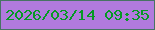 文字の大きさ：4、枠の色：477364、背景の色：b17ade、文字の色：069924 無料ブログパーツのブログ時計