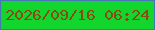 文字の大きさ：1、枠の色：4775b6、背景の色：12d52e、文字の色：884b11 無料ブログパーツのブログ時計