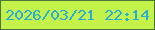 文字の大きさ：5、枠の色：477733、背景の色：c5f248、文字の色：24aedf 無料ブログパーツのブログ時計
