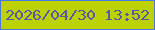 文字の大きさ：3、枠の色：4779de、背景の色：bbd100、文字の色：5d56a7 無料ブログパーツのブログ時計