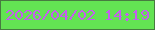 文字の大きさ：3、枠の色：477b40、背景の色：63e353、文字の色：c55eef 無料ブログパーツのブログ時計