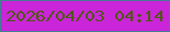 文字の大きさ：4、枠の色：477c96、背景の色：ca25d9、文字の色：4e5811 無料ブログパーツのブログ時計