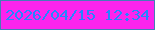 文字の大きさ：1、枠の色：477cb7、背景の色：fc24ed、文字の色：2385ff 無料ブログパーツのブログ時計