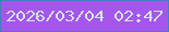 文字の大きさ：4、枠の色：477dbc、背景の色：a456ed、文字の色：d5e5da 無料ブログパーツのブログ時計