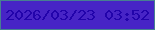 文字の大きさ：4、枠の色：477f91、背景の色：4724c6、文字の色：2203ab 無料ブログパーツのブログ時計