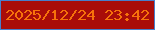文字の大きさ：2、枠の色：477fcb、背景の色：a90d09、文字の色：f6720b 無料ブログパーツのブログ時計
