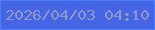 文字の大きさ：1、枠の色：477ffc、背景の色：4565e4、文字の色：9098c9 無料ブログパーツのブログ時計