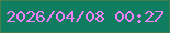 文字の大きさ：1、枠の色：47804e、背景の色：0f7d60、文字の色：f67ffb 無料ブログパーツのブログ時計