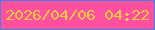 文字の大きさ：1、枠の色：4780e5、背景の色：ff509f、文字の色：e7cc3b 無料ブログパーツのブログ時計