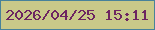 文字の大きさ：5、枠の色：47829a、背景の色：c9c989、文字の色：6d2561 無料ブログパーツのブログ時計