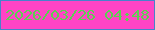 文字の大きさ：4、枠の色：4782cb、背景の色：ff44c5、文字の色：5dcf52 無料ブログパーツのブログ時計