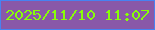 文字の大きさ：3、枠の色：4782f1、背景の色：8958a8、文字の色：88fe07 無料ブログパーツのブログ時計