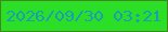 文字の大きさ：1、枠の色：47841d、背景の色：2bdf27、文字の色：1c9eb2 無料ブログパーツのブログ時計