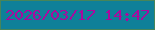 文字の大きさ：1、枠の色：478559、背景の色：0f8099、文字の色：aa099e 無料ブログパーツのブログ時計