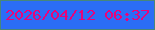 文字の大きさ：1、枠の色：47877a、背景の色：2b6df6、文字の色：e9037a 無料ブログパーツのブログ時計