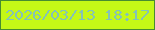 文字の大きさ：5、枠の色：478c31、背景の色：c4f817、文字の色：84c2b8 無料ブログパーツのブログ時計