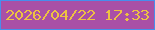 文字の大きさ：4、枠の色：478eec、背景の色：a950a6、文字の色：edc242 無料ブログパーツのブログ時計