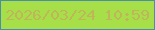 文字の大きさ：1、枠の色：4790a7、背景の色：a6df48、文字の色：bfb65b 無料ブログパーツのブログ時計