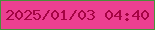 文字の大きさ：4、枠の色：47913a、背景の色：ec4091、文字の色：a50443 無料ブログパーツのブログ時計
