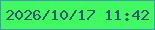 文字の大きさ：5、枠の色：4797b6、背景の色：3ffb5f、文字の色：375278 無料ブログパーツのブログ時計