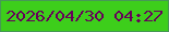 文字の大きさ：2、枠の色：479856、背景の色：3dce1b、文字の色：67005a 無料ブログパーツのブログ時計