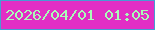 文字の大きさ：5、枠の色：479bd3、背景の色：e22ec5、文字の色：aafcb8 無料ブログパーツのブログ時計