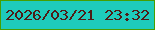 文字の大きさ：5、枠の色：479e01、背景の色：1ecbbb、文字の色：4e1c16 無料ブログパーツのブログ時計